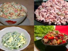 Вкусные салатики — 4 простых рецепта