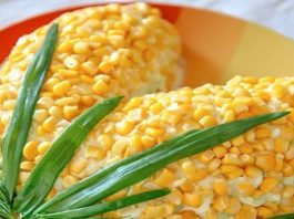 Нарядный салат «Кукурузка» без майонеза
